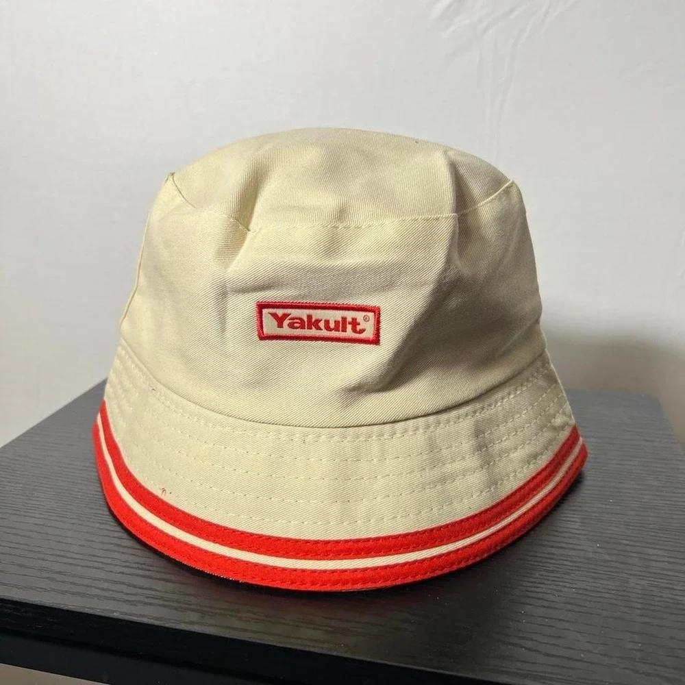Los Angeles Angels Yakult Reversible Bucket Hat Red Cream MLB Hat